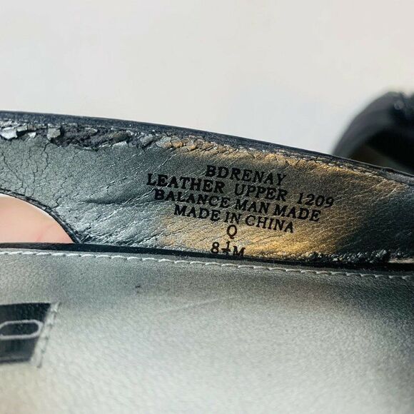 Bandolino Black Leather Women’s Size 8.5M Sling Back Open Toe Floral Accent Heel - Picture 9 of 10